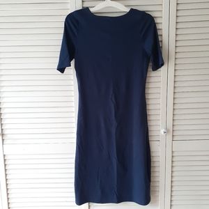 Women's Stretchy Calf-length Half-sleeve Dress Size M